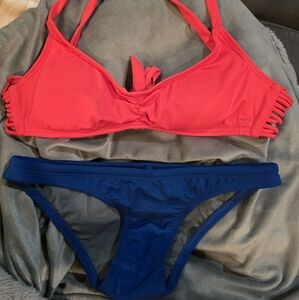 Jolyn Clothing Girls Small Blue Bikini Bottom w/ Stylish Coordinating Top NICE!!